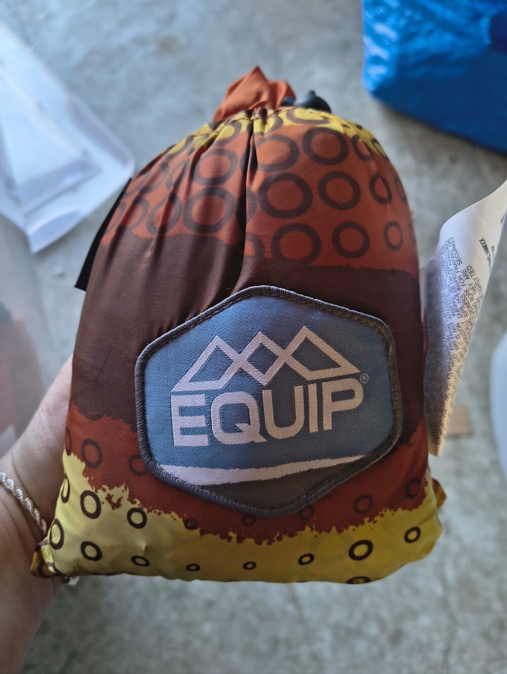 Equip One Person Travel Hammock in Rust and Yellow